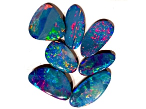 Opal on Ironstone Free-Form Doublet Set of 7 4.90ctw