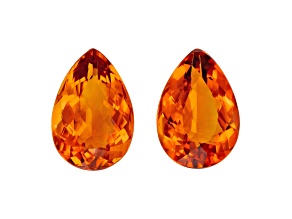 Citrine 12.8x8.8mm Pear Shape Matched Pair 7.25ctw