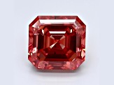 3.56ct Deep Pink Asscher Cut Lab-Grown Diamond SI2 Clarity IGI Certified