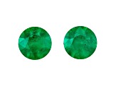 Zambian Emerald 7.1mm Round Matched Pair 2.17ctw