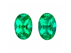 Brazilian Emerald 6x4mm Oval Matched Pair 0.97ctw