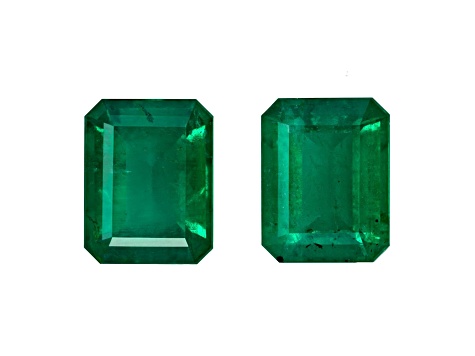 Emerald 9.1x7.1mm Emerald Cut Matched Pair 4.59ctw