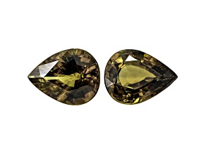 Brown Sphene 7.6x5.9mm Pear Shape Matched Pair 2.02ctw
