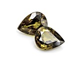 Brown Sphene 7.6x5.9mm Pear Shape Matched Pair 2.02ctw