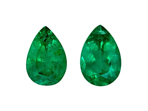 Emerald 6x4mm Pear Shape Matched Pair 0.67ctw