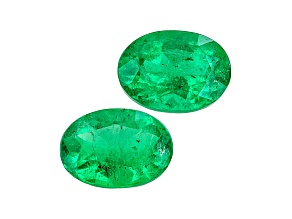 Colombian Emerald 8.6x6.3mm Oval Matched Pair 2.59ctw