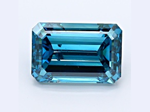 4.98ct Deep Blue Emerald Cut Lab-Grown Diamond SI2 Clarity IGI Certified