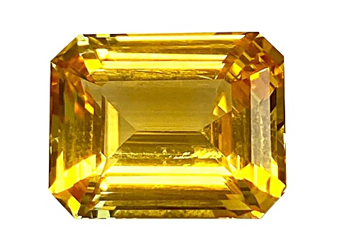 Yellow Sapphire Loose Gemstone 15.20x12.10mm Emerald Cut 14.54ct