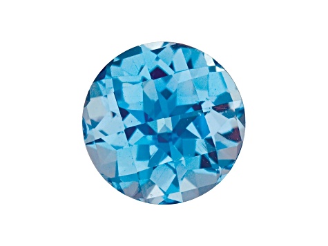 Swiss Blue Topaz 8mm Round Checkerboard Cut 2.50ct