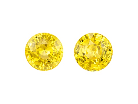 Yellow Sapphire 6.5mm Round Matched Pair 3.10ctw