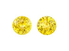 Yellow Sapphire 6.5mm Round Matched Pair 3.10ctw