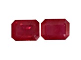 Ruby 7.8x5.8mm Emerald Cut Matched Pair 3.42ctw
