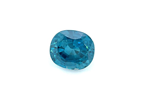 Blue Zircon 7.3x6.5mm Cushion 2.55ct