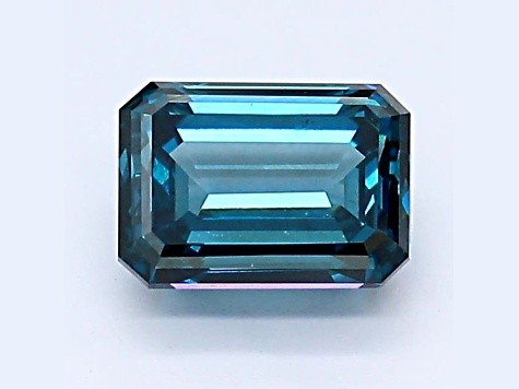 1.25ct Dark Blue Emerald Cut Lab-Grown Diamond VS2 Clarity IGI Certified