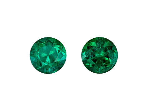 Brazilian Emerald 4mm Round Matched Pair 0.47ctw