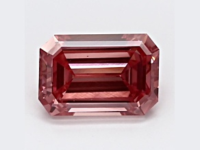 1.15ct Vivid Pink Emerald Cut Lab-Grown Diamond VS2 Clarity IGI Certified