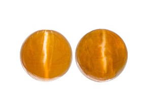 Fire Opal Cat's Eye 5mm Round Matched Pair 1.00ctw