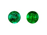Zambian Emerald 5.5mm Round Matched Pair 1.22ctw