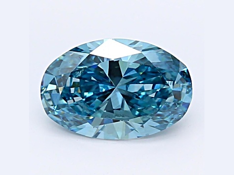 1.39ct Vivid Blue Oval Lab-Grown Diamond SI1 Clarity IGI Certified