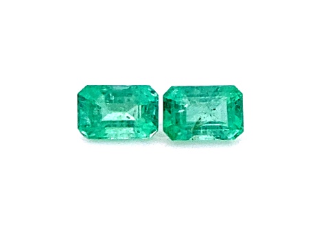 Ethiopian Emerald 5x4mm Emerald Cut Matched Pair 1.10ctw