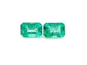 Ethiopian Emerald 5x4mm Emerald Cut Matched Pair 1.10ctw
