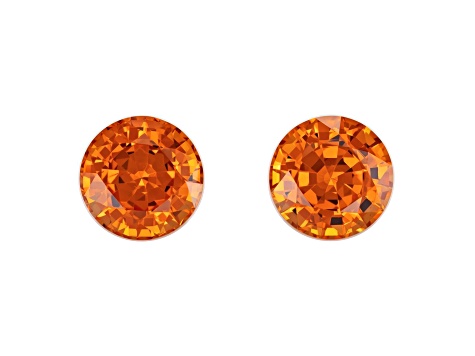 Spessartite 6.6mm Round Matched Pair 1.67ctw