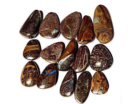 Australian Boulder Opal Free-Form Cabochon Set of 15 151.00ctw
