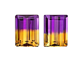 Ametrine 16x12mm Emerald Cut Matched Pair 22.86ctw