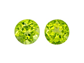 Peridot 6mm Round Matched Pair 1.96ctw