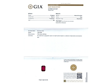 Ruby 7.93x5.64mm Emerald Cut 1.56ct