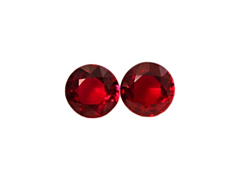 Ruby 6.2mm Round Matched Pair 2.49ctw