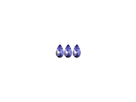 Tanzanite 8x5mm Pear Shape Set of 3 2.10ctw