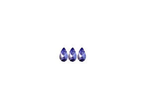 Tanzanite 8x5mm Pear Shape Set of 3 2.10ctw