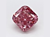1.04ct Deep Pink Cushion Lab-Grown Diamond VS2 Clarity IGI Certified