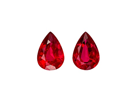 Ruby 7.1x5mm Pear Shape Matched Pair 1.59ctw