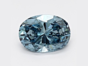 0.95ct Vivid Blue Oval Lab-Grown Diamond SI1 Clarity IGI Certified