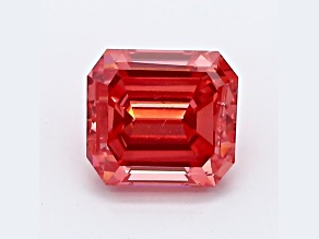 0.90ct Vivid Pink Emerald Cut Lab-Grown Diamond SI1 Clarity IGI Certified