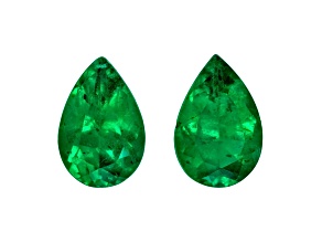 Emerald 6.1x4.1mm Pear Shape Matched Pair 0.74ctw
