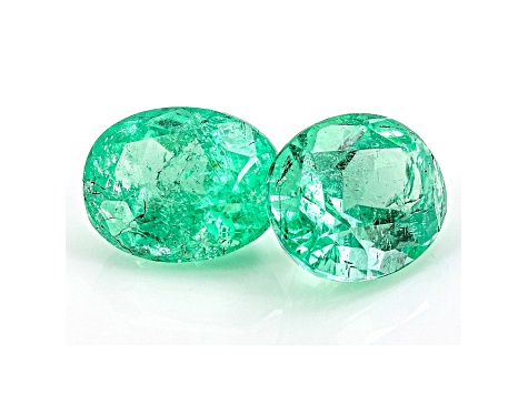 Colombian Emerald 7.8x6.2mm Oval Matched Pair 2.44ctw