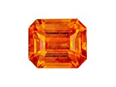 Orange Sapphire Loose Gemstone 8.64x7.27mm Emerald Cut 3.12ct