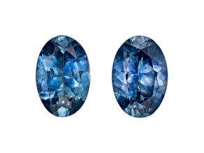 Teal Montana Sapphire 6x4mm Oval Matched Pair 1.11ctw