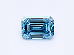 1.03ct Vivid Blue Emerald Cut Lab-Grown Diamond SI2 Clarity IGI Certified