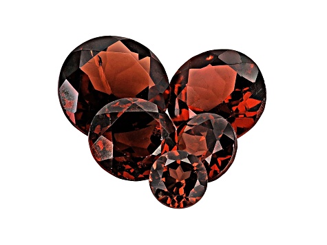 Garnet Calibrated Round Set of 5 5.00ctw