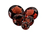 Garnet Calibrated Round Set of 5 5.00ctw