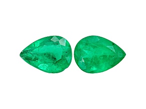 Colombian Emerald 8.5x6.2mm Pear Shape Matched Pair 2.46ctw