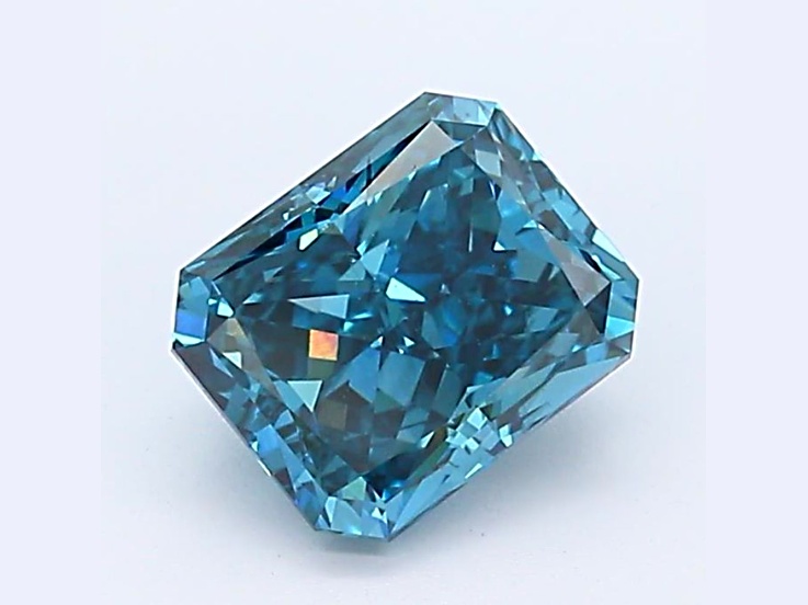 1.26ct Deep Blue Radiant Cut Lab-Grown Diamond SI1 Clarity IGI Certified