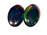 Opal on Ironstone Free-Form Doublet Set of 2 0.93ctw
