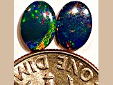 Opal on Ironstone Free-Form Doublet Set of 2 0.93ctw