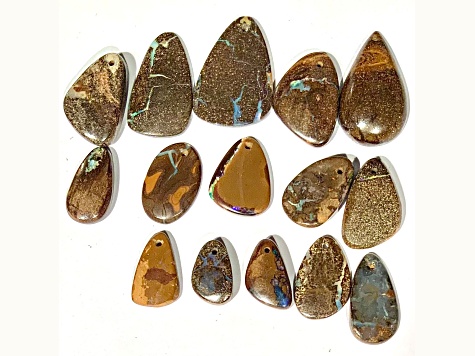 Australian Boulder Opal Free-Form Cabochon Set of 15 125.00ctw