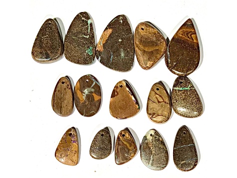 Australian Boulder Opal Free-Form Cabochon Set of 15 125.00ctw